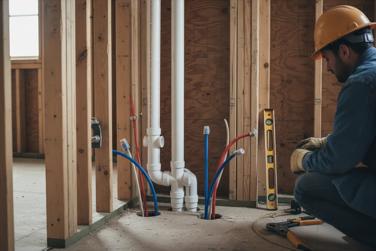 Drain and supply rough-in during Leak Detection in Brookfield